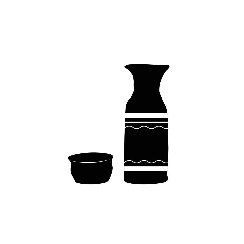 silhueta de jarro de água de barro. elementos de design de ícone preto e branco sobre fundo branco isolado vetor