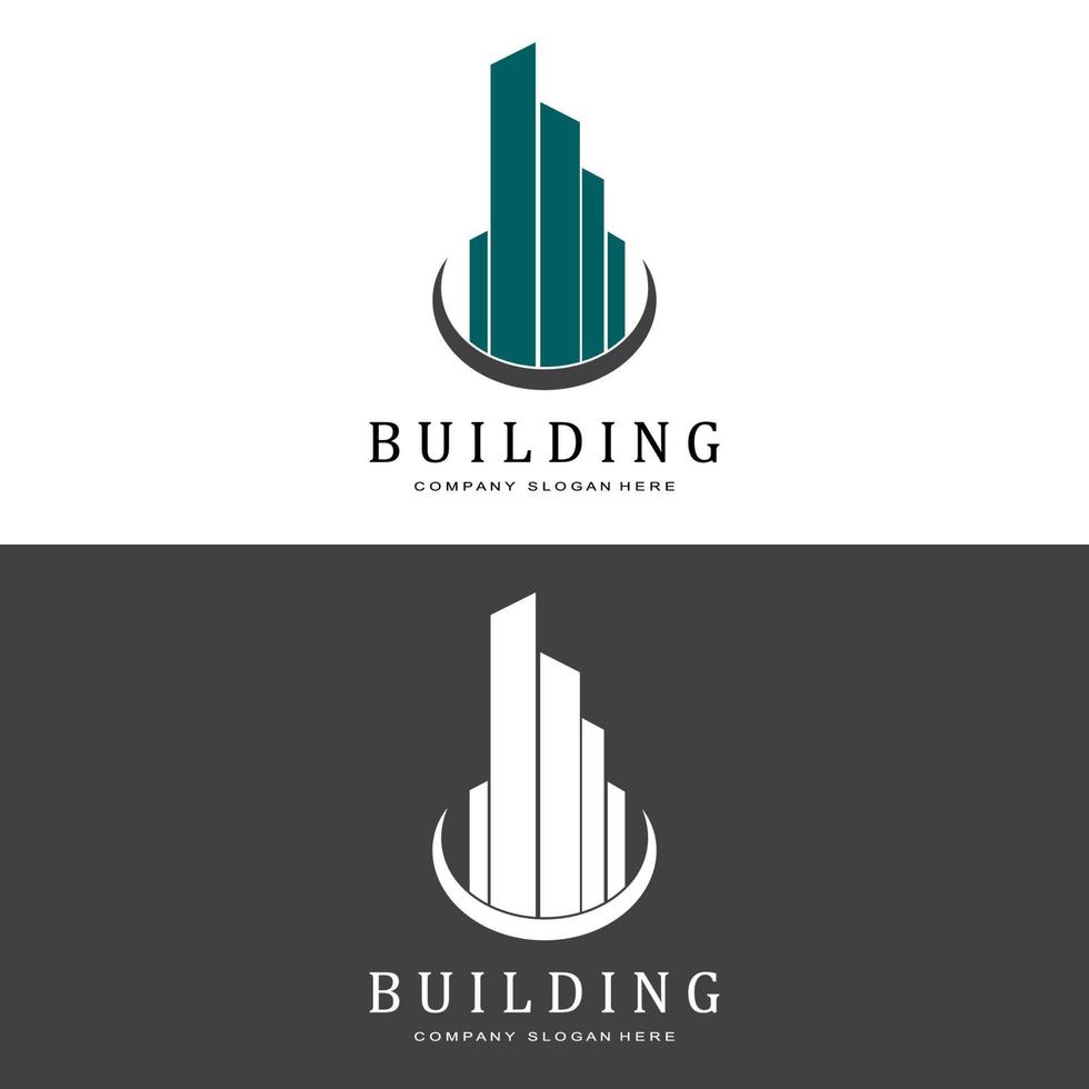 logotipo do edifício, vetor de arquiteto residencial, design adequado para construção civil, apartamento, habitação