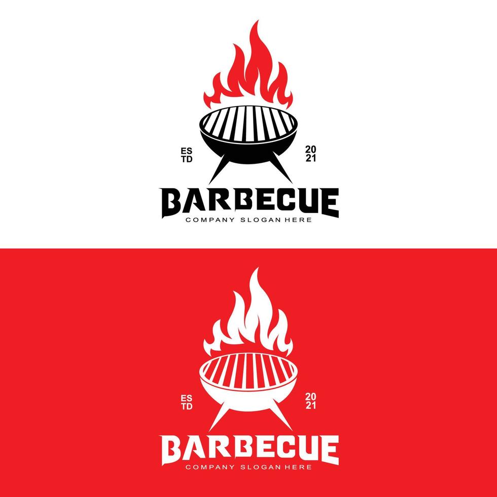 logotipo da churrasqueira, vetor de comida grelhada, design adequado para restaurante, churrascaria, carne defumada