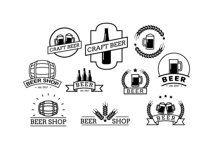 Vetor de emblemas de cerveja grátis