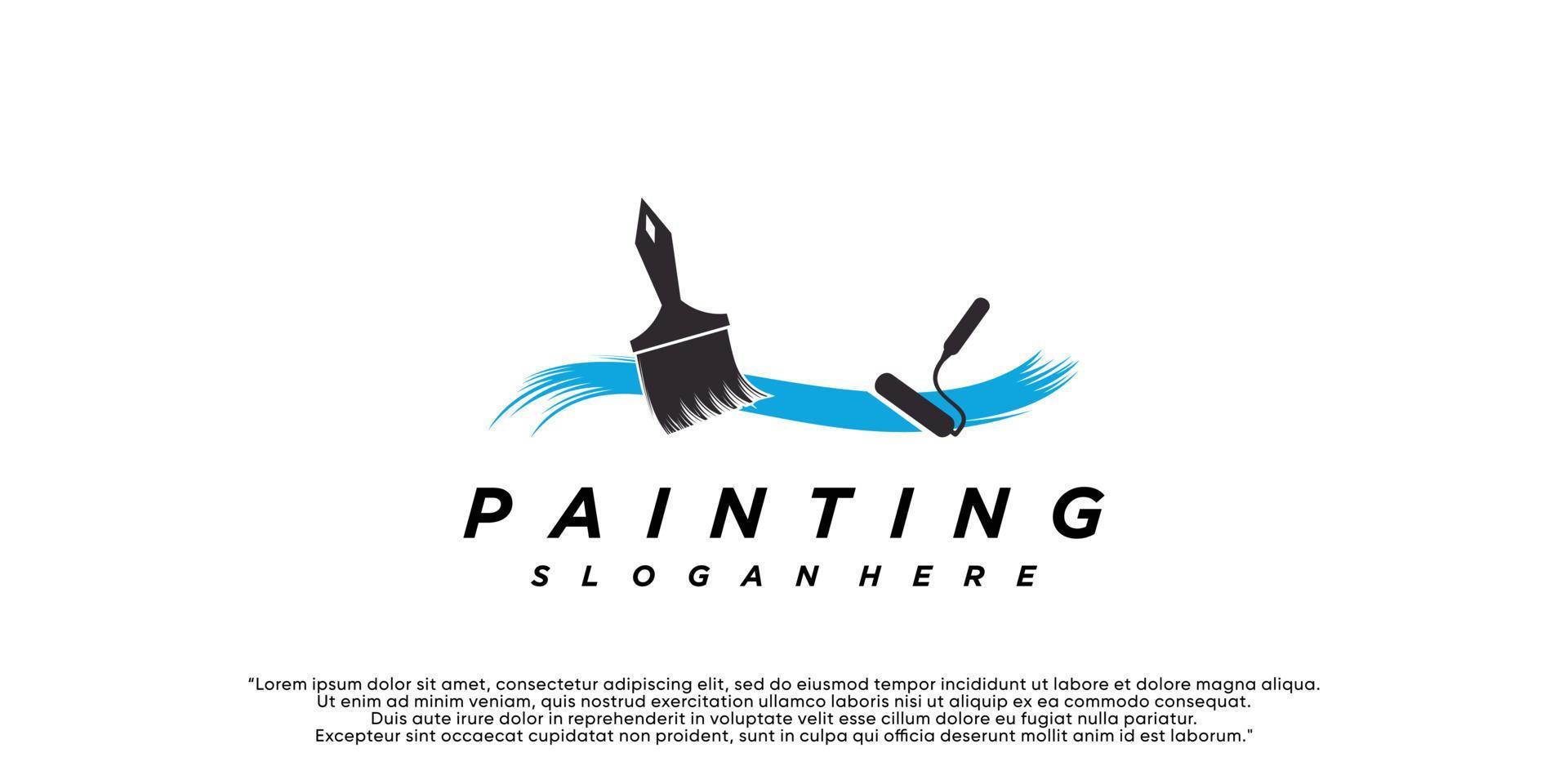 ícone de renovação de design de logotipo de pintura, ícone de serviços domésticos de pintura, cores completas e vetor premium exclusivo