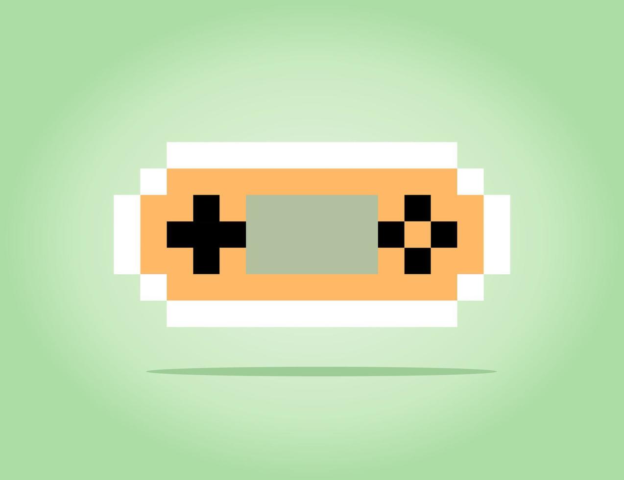 Pixel de 8 bits do console de jogos portátil portátil. gadget em ilustração vetorial para recursos de ponto cruz e jogo. vetor