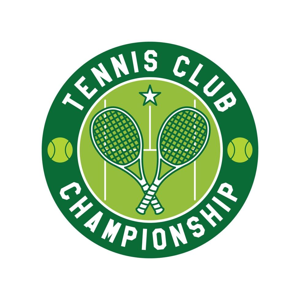 clube de tênis moderno, vetor de logotipo esportivo