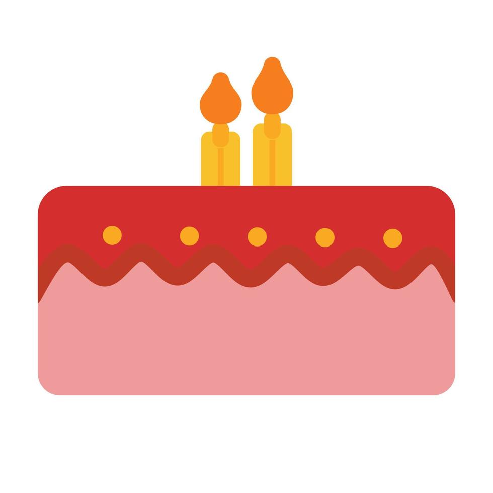 ícone de ilustração vetorial de bolo de aniversário de confeitaria de doces vetor