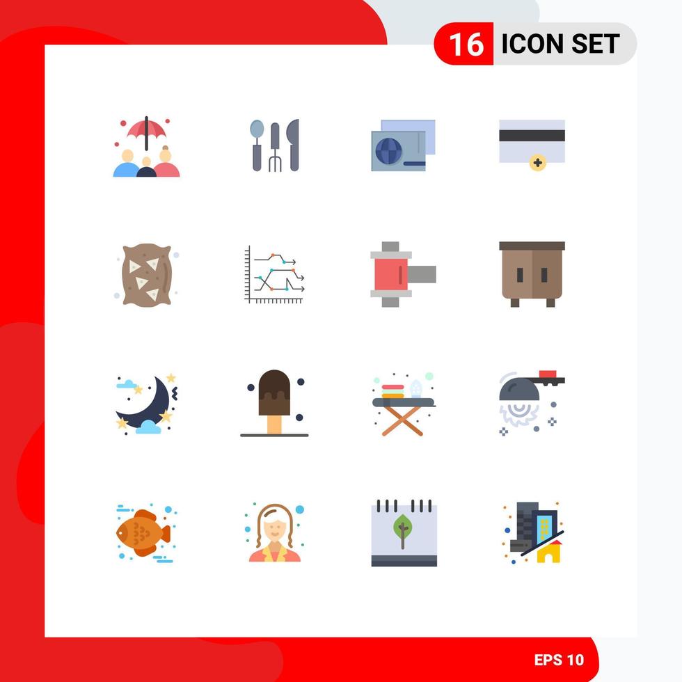 16 ícones criativos sinais e símbolos modernos de saco de trigo não passam nenhum pacote editável de elementos de design de vetores criativos