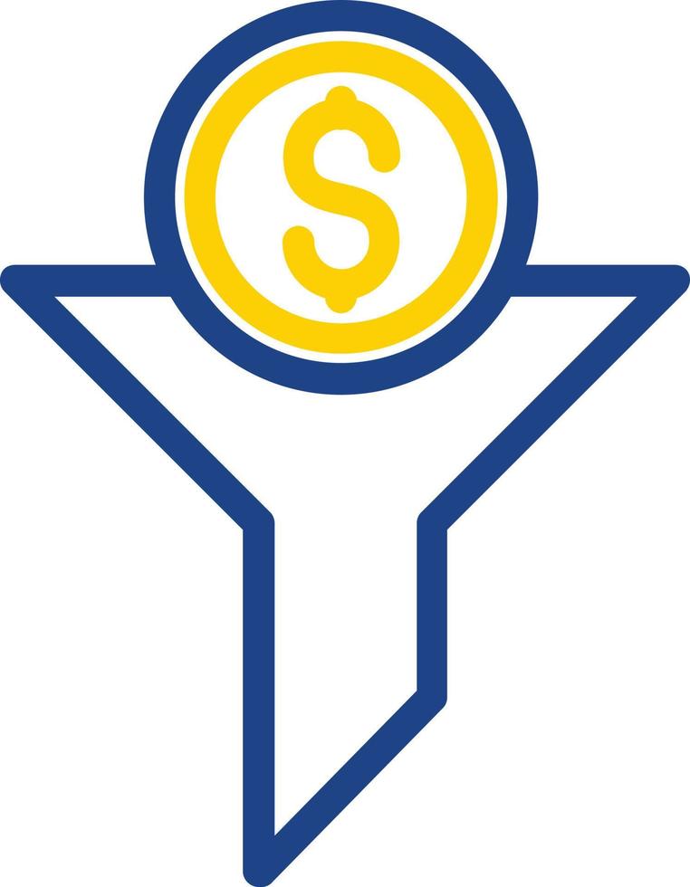 design de ícone de vetor de dólar de funil