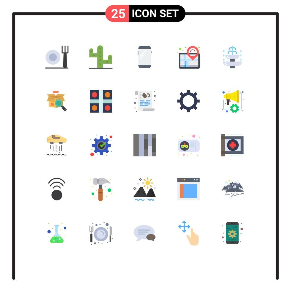 pacote de cores planas de 25 símbolos universais de férias turísticas huawei fonte pin elementos de design vetorial editáveis vetor