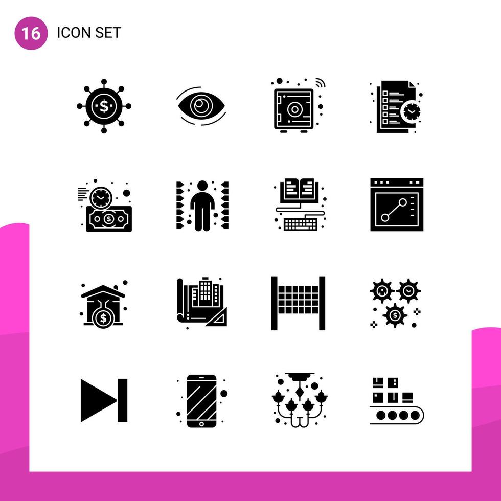 pacote de conjunto de ícones de glifo de 16 ícones sólidos isolados em fundo branco para impressão de design de site responsivo e aplicativos móveis fundo criativo de vetor de ícone preto