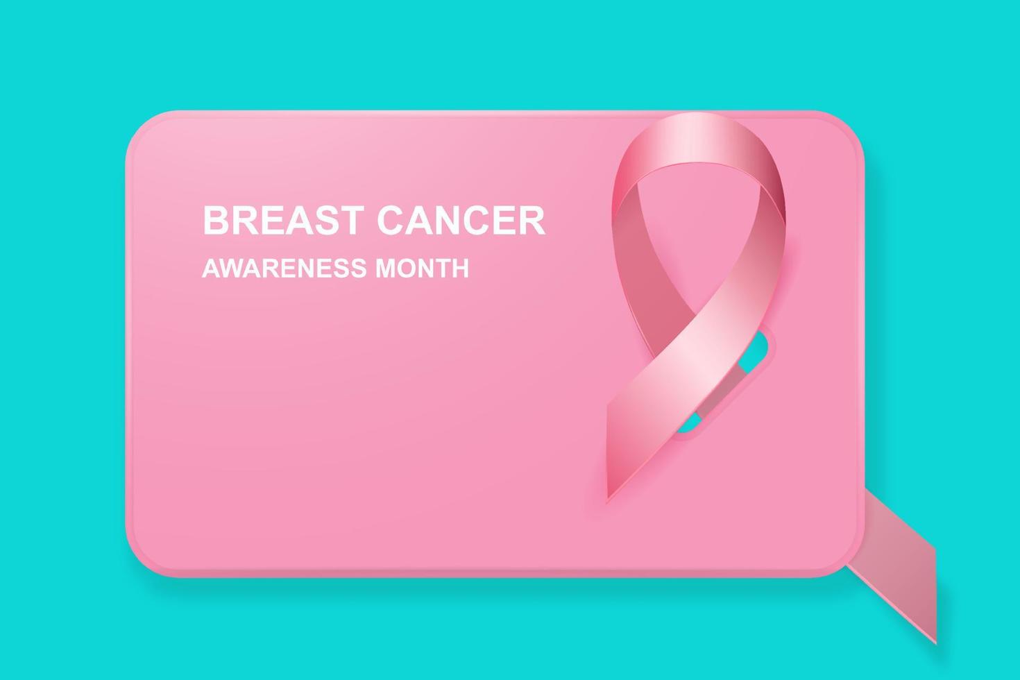 fita rosa de conscientização do câncer de mama. símbolo de outubro rosa. conceito de banner do mês de prevenção de doenças. ilustração vetorial de saúde. vetor