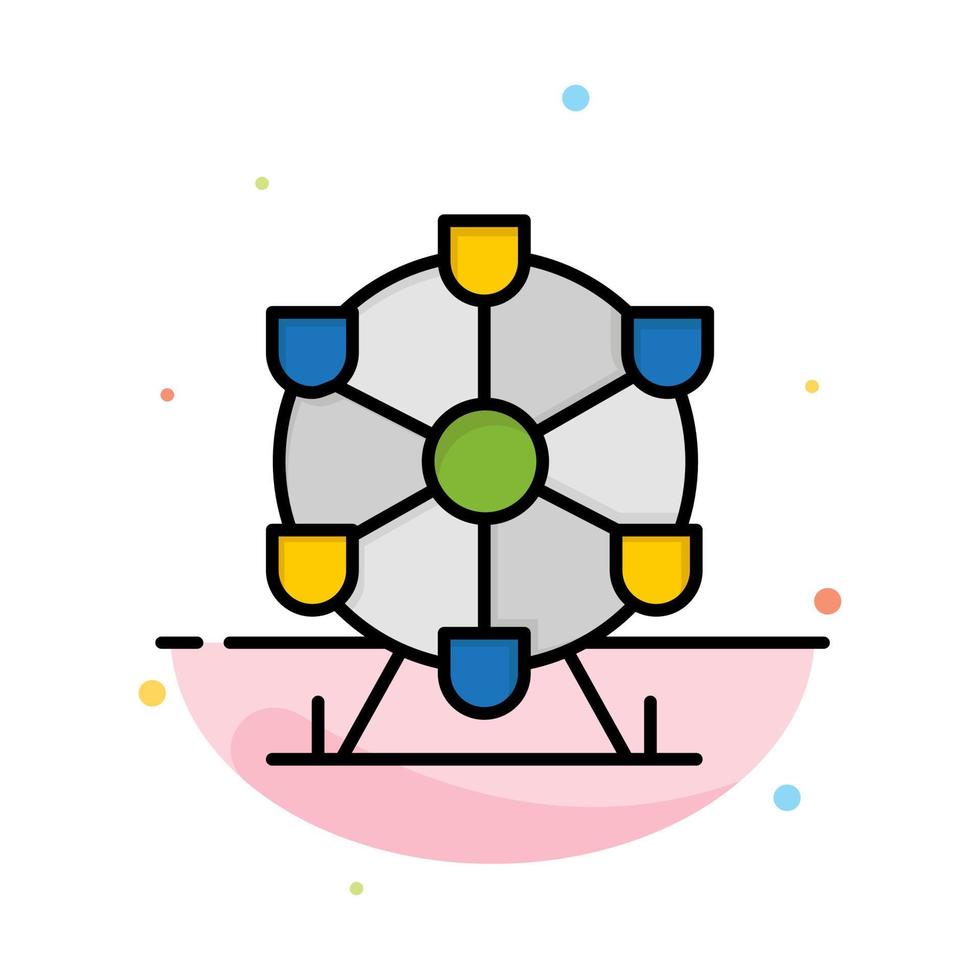 modelo de ícone de cor plana abstrata de monumento de marco de atomium vetor