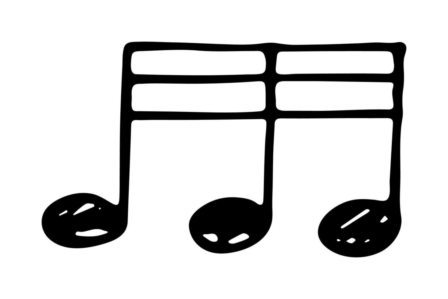 doodle de nota musical. símbolo musical desenhado à mão. elemento único para impressão, web, design, decoração, logotipo vetor