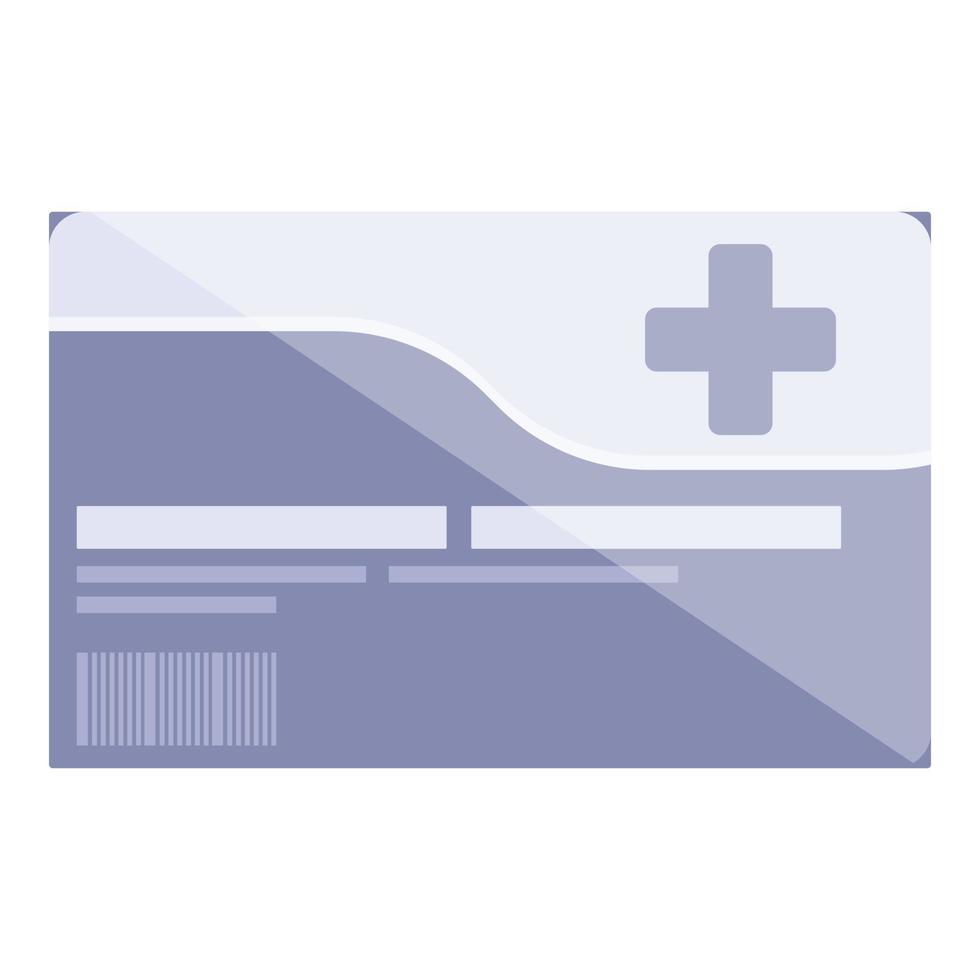 vetor de desenhos animados de ícone de cartão médico hospitalar. plano de saúde
