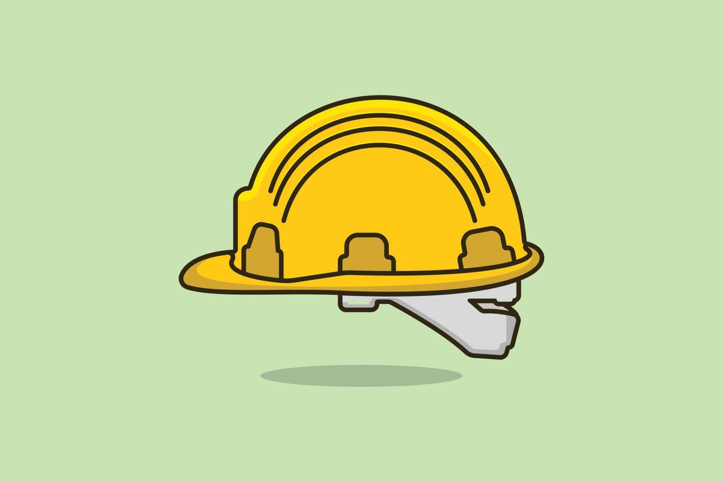 ilustração em vetor capacete de segurança construtor. conceito de ícone de objeto de equipamento de proteção de cabeça. design de vetor de capacete de plástico de construção.