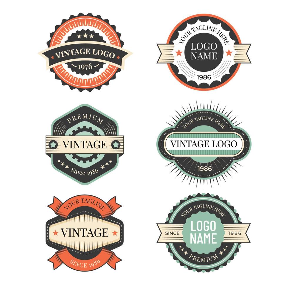 coleção de distintivos de logotipo vintage vetor