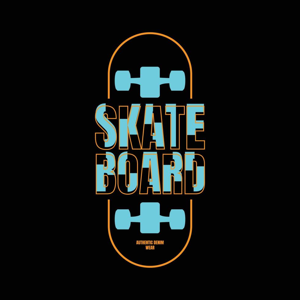 tipografia de ilustração de skate. perfeito para design de camiseta vetor