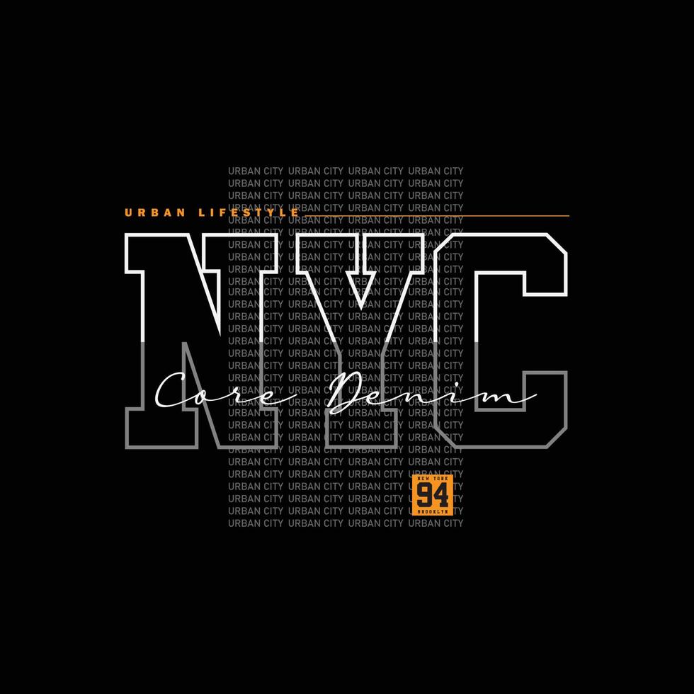 tipografia de ilustração da cidade de nyc nova york. perfeito para design de camiseta vetor