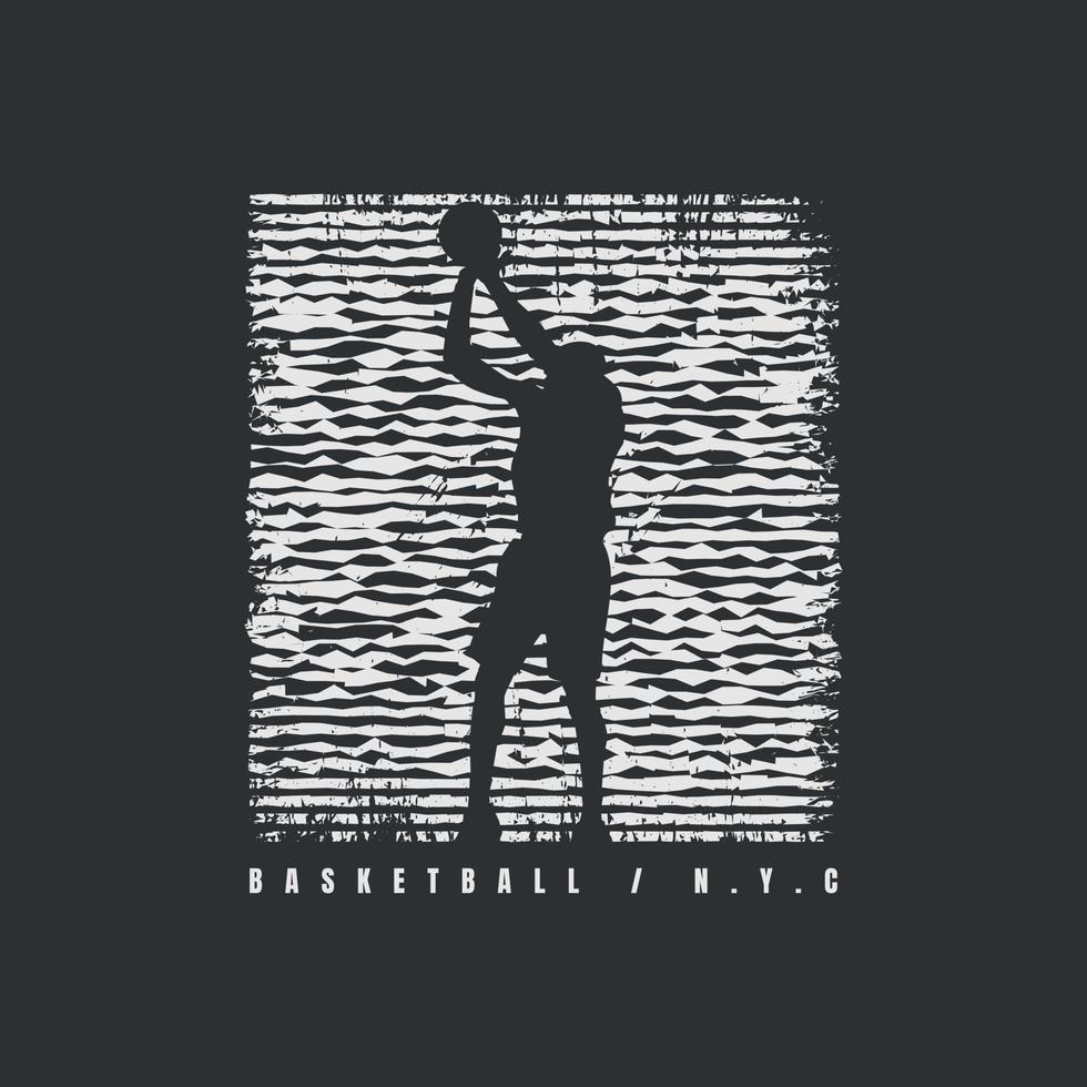 ilustração vetorial de basquete e tipografia, perfeita para camisetas, moletons, estampas etc. vetor