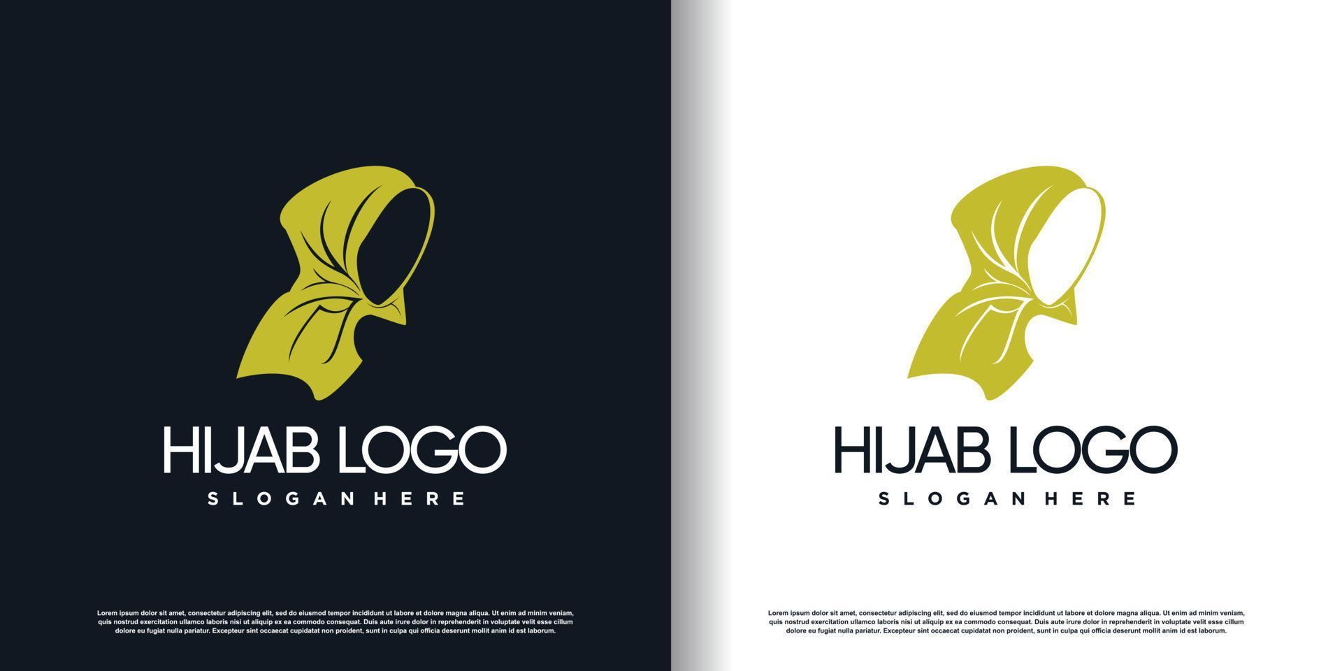 logotipo hijab com conceito de estilo criativo vetor premium