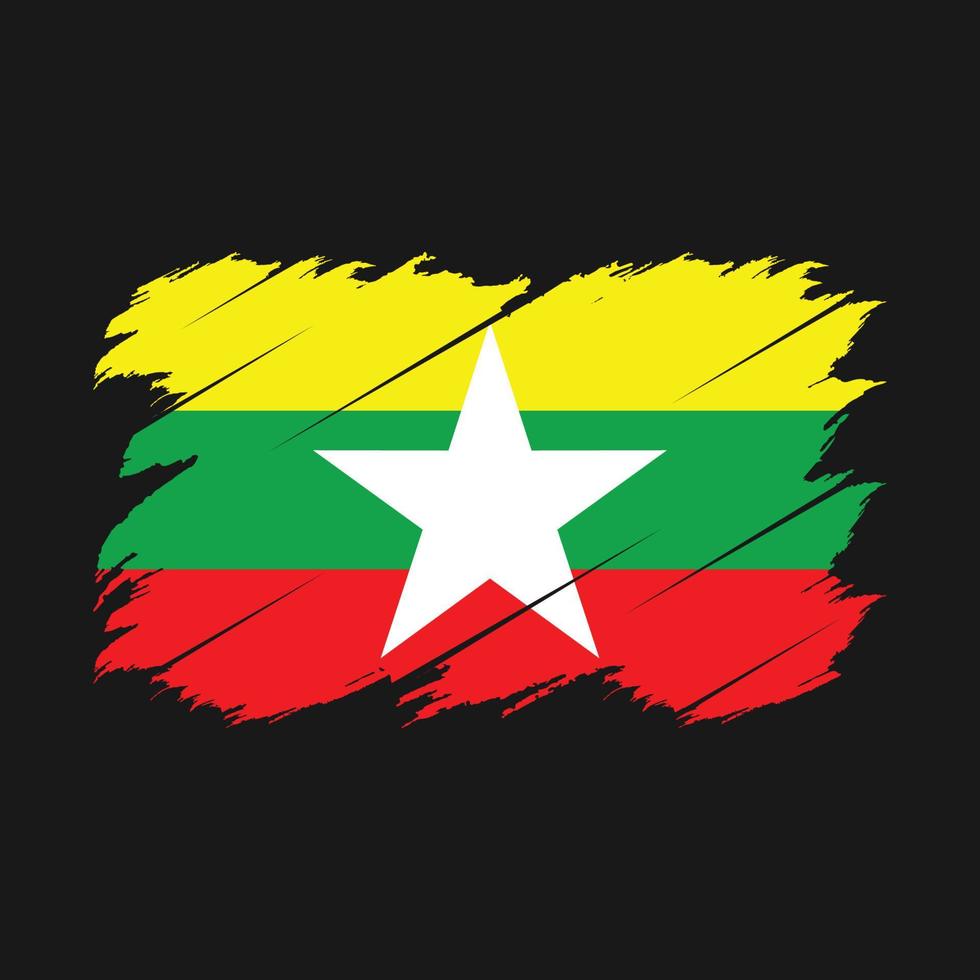 escova de bandeira de myanmar vetor