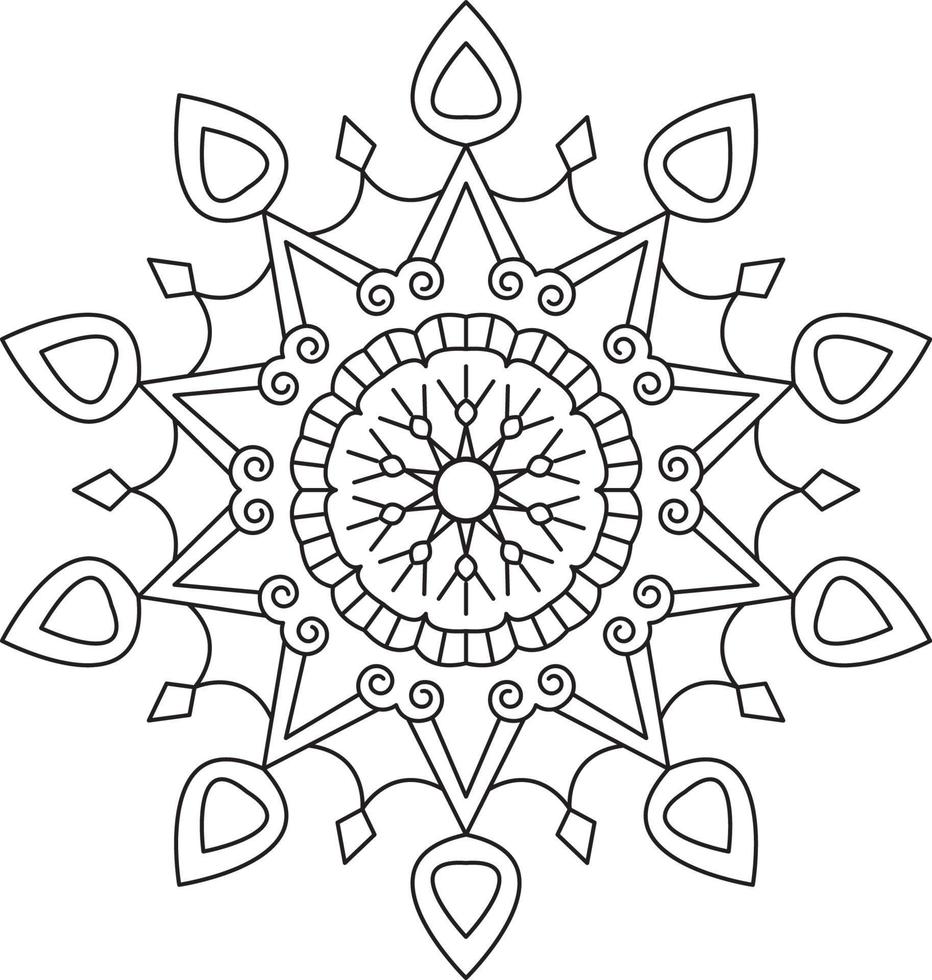 gráfico de página para colorir mandala vetor