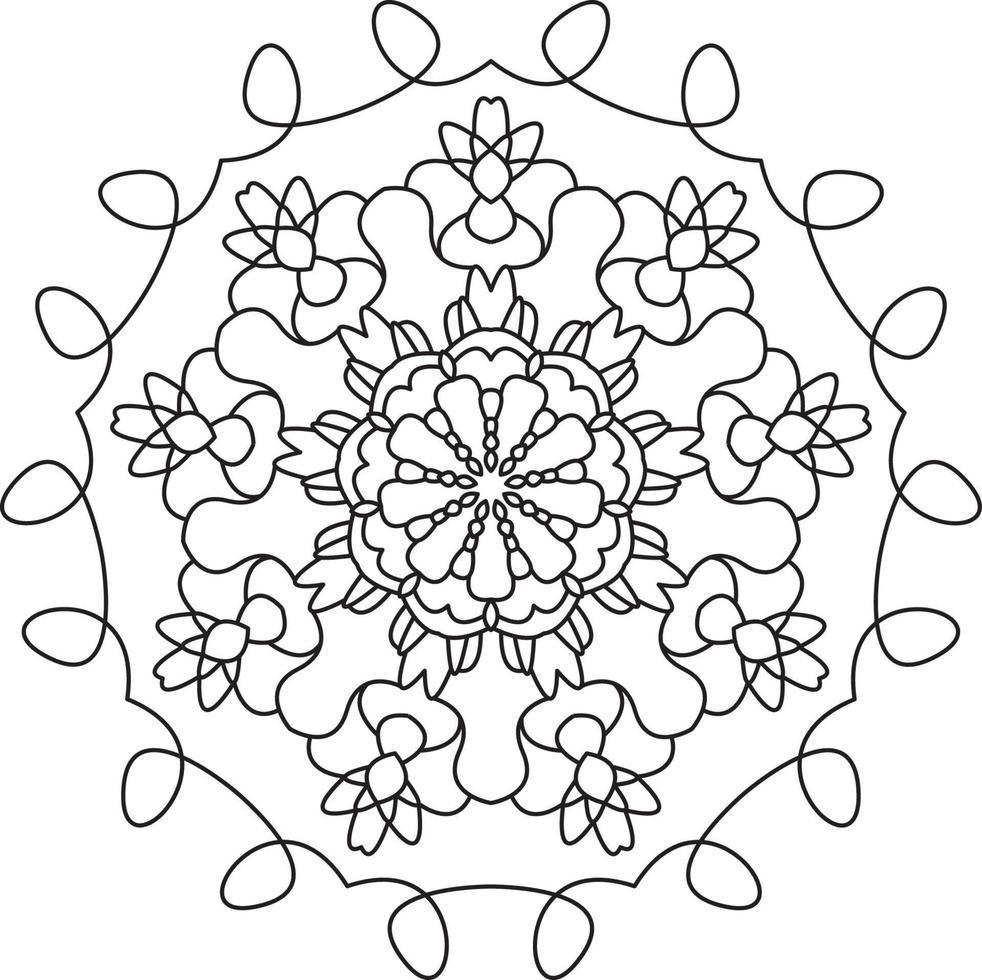 gráfico de página para colorir mandala vetor