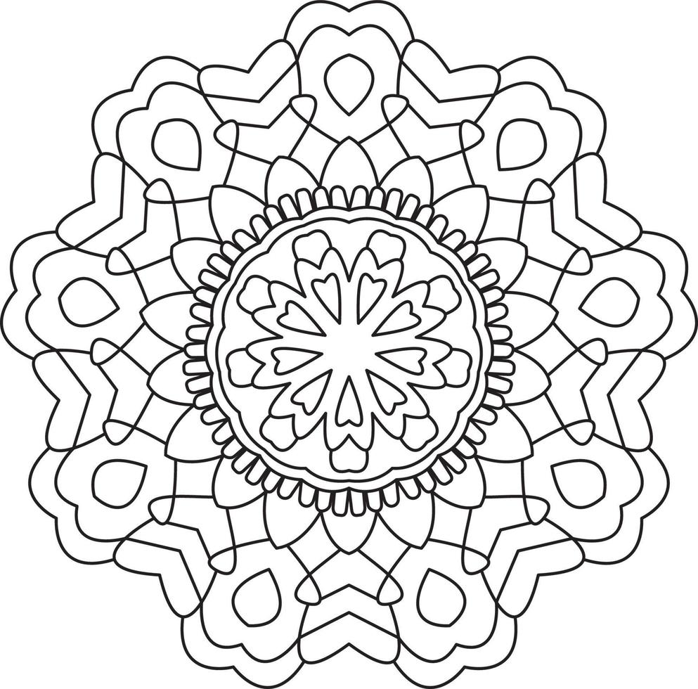 gráfico de página para colorir mandala vetor