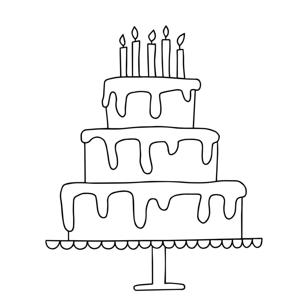 Desenho de Bolo de aniversário para Colorir - Colorir.com
