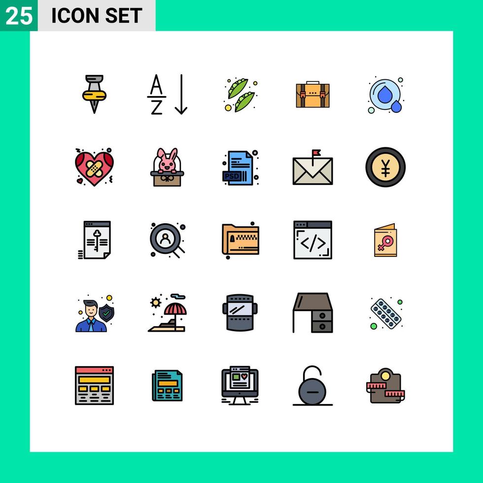 pacote de ícones de vetores de estoque de 25 sinais e símbolos de linha para reciclar portfólio de vegetais caso de marketing de elementos de design de vetores editáveis