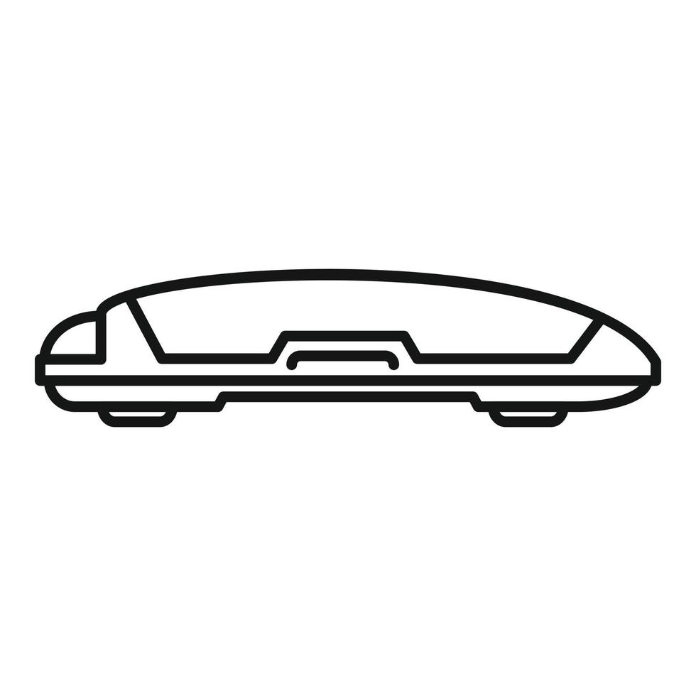 vetor de contorno do ícone do recipiente do telhado do carro. estante de caixa