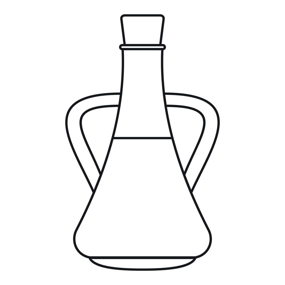 garrafa com ícone de azeite, estilo de estrutura de tópicos vetor