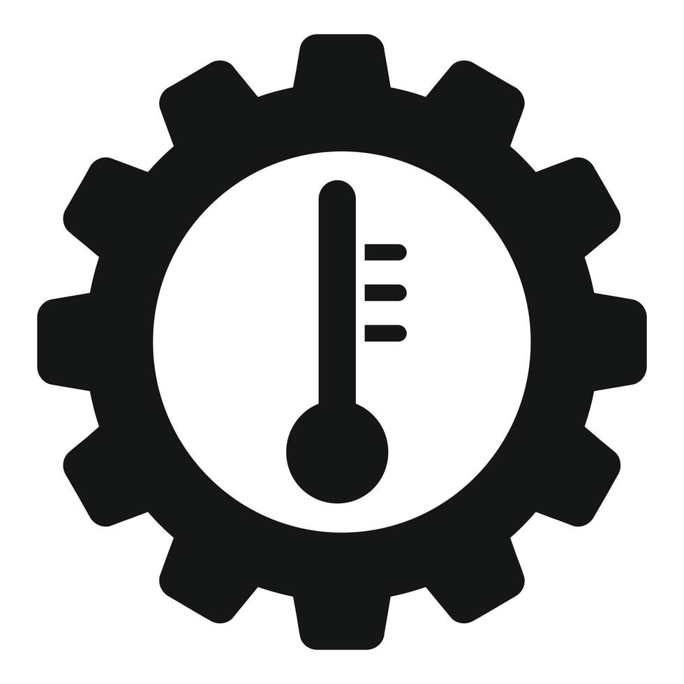 vetor simples do ícone da temperatura da engrenagem do carro. motor automático
