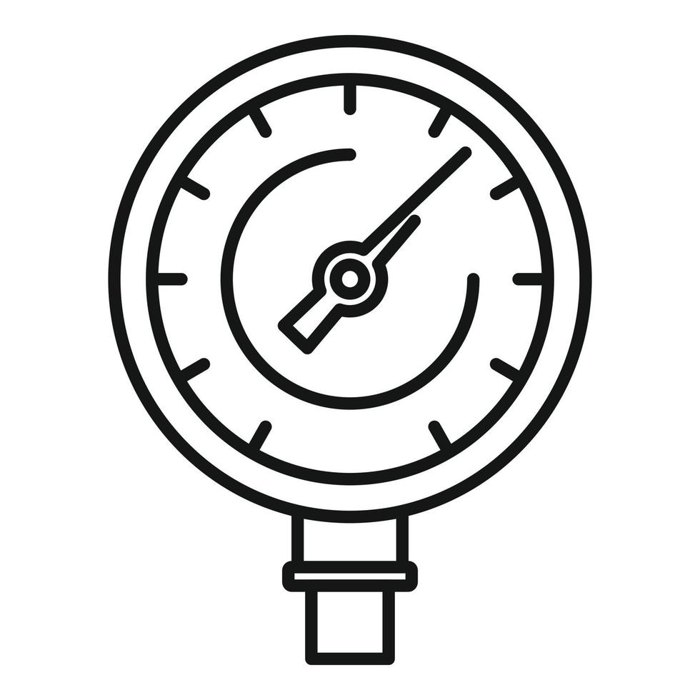 vetor de contorno de ícone de manômetro de calibre. gás de pressão