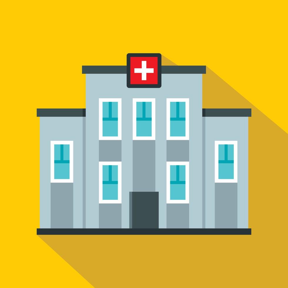 ícone do edifício do centro médico, estilo simples vetor