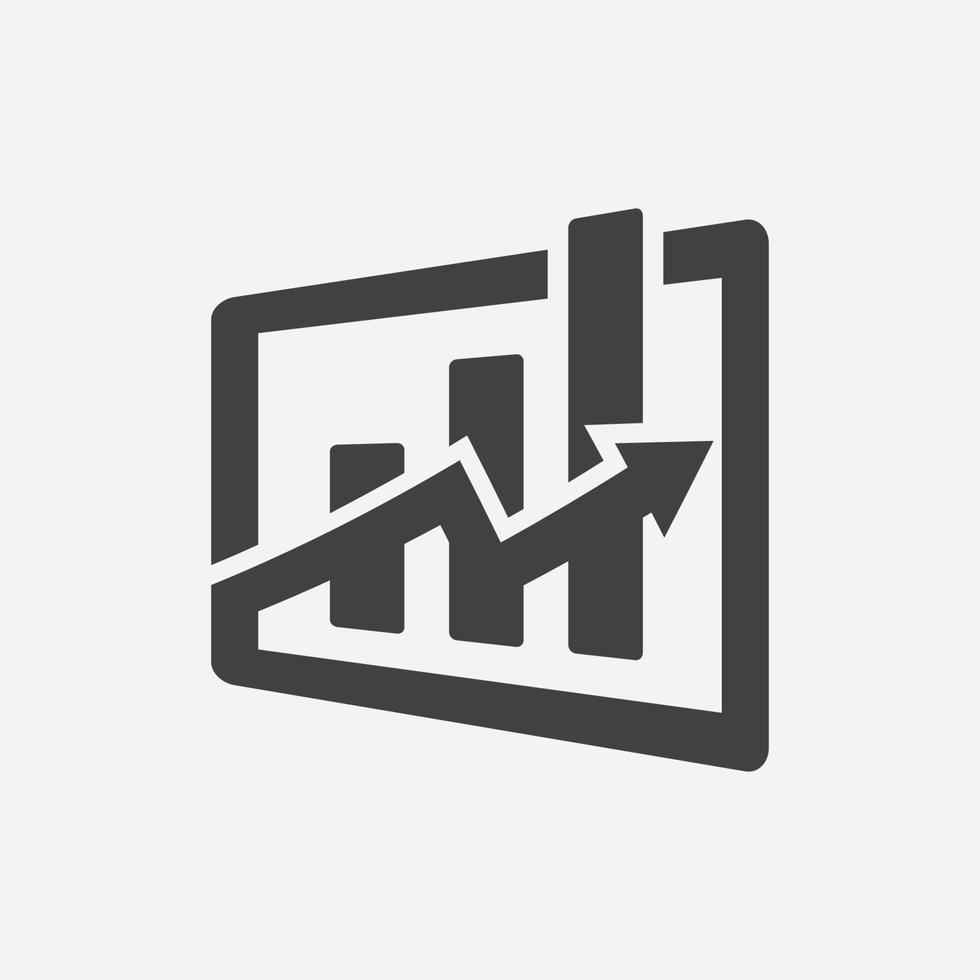 modelo de design de ícone plano de gráfico de barras, ícone de estatística, ilustração vetorial de design analítico de dados, ícone plano analítico de dados vetor