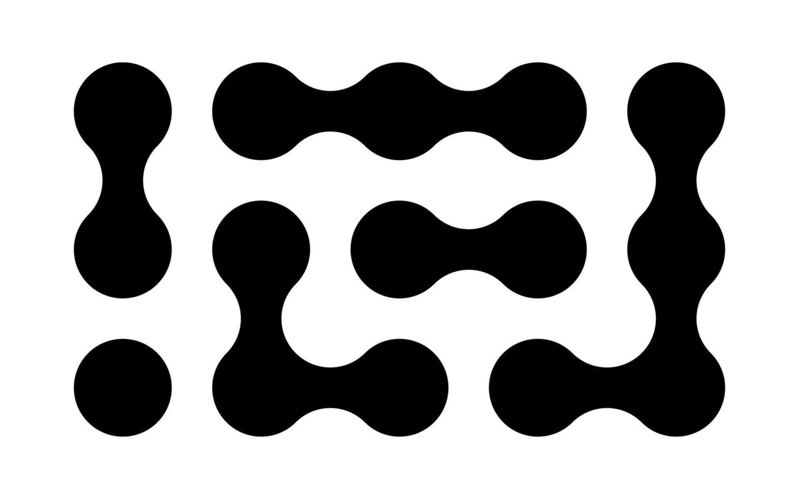 ícone de pontos conectados. sinal de padrão de círculos. símbolo de integração. movimento de ponto abstrato. bolhas redondas conectadas. metaballs de transição. ilustração vetorial isolada no fundo branco vetor