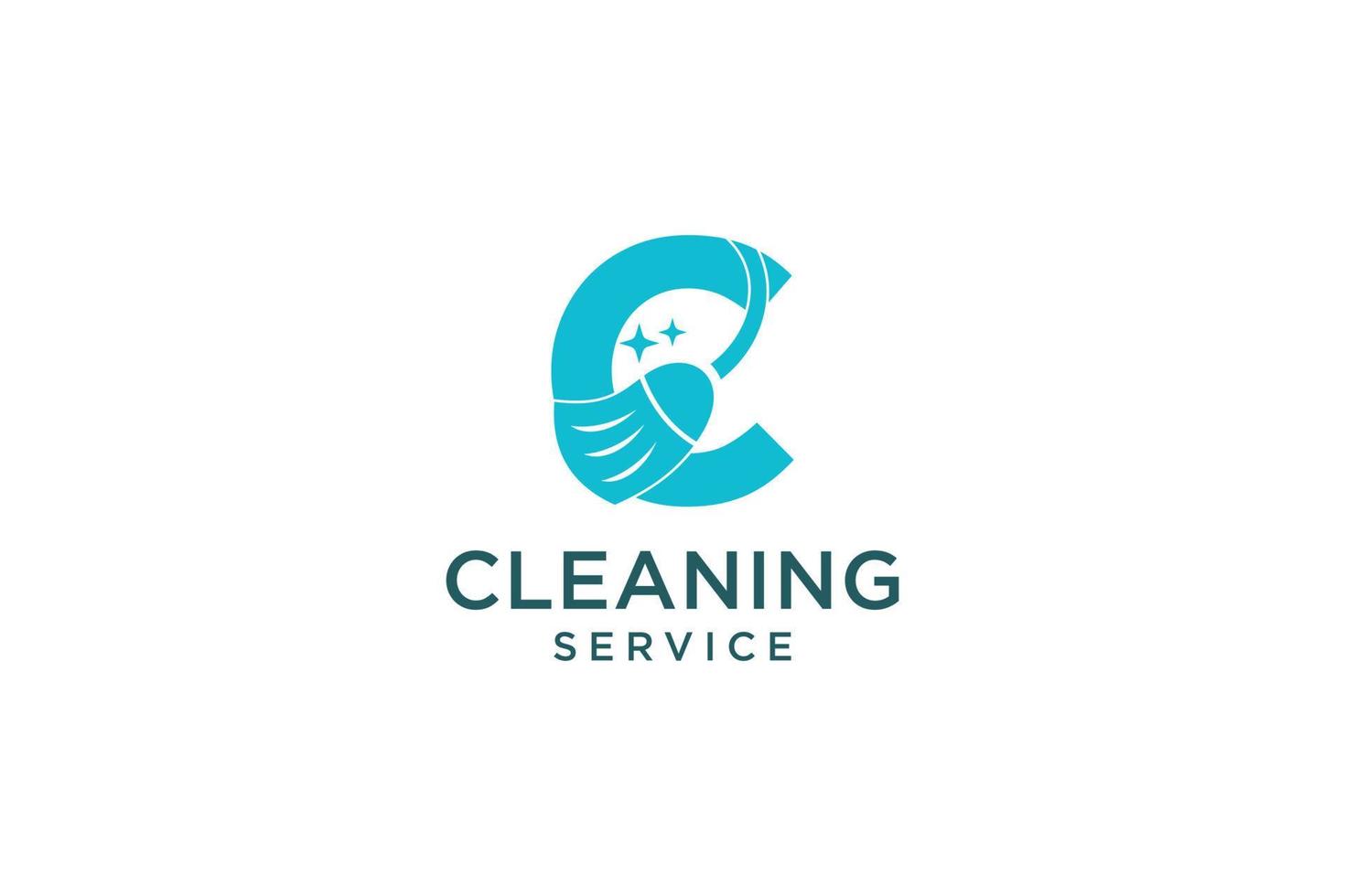 letra c para limpeza de manutenção de serviço limpo para detalhamento de carros, modelo de vetor de ícone de logotipo de casas.