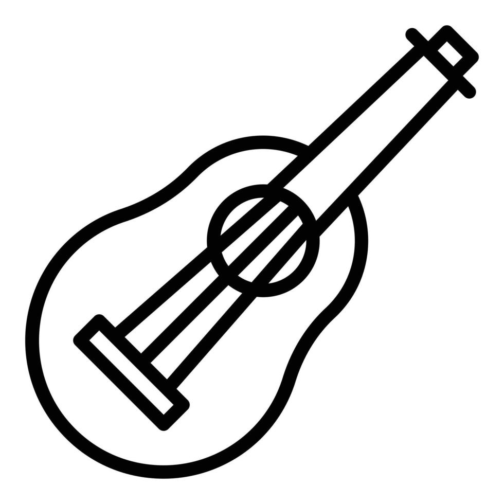 vetor de contorno do ícone de guitarra ukulele. música do Havaí