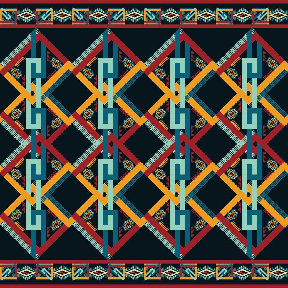 abstrato geométrico étnico nativo asteca padrão design gráfico tradicional oriental sem costura para tecido, cortina, fundo, tapete, papel de parede, roupas, embrulho, batik, ilustração vetorial têxtil vetor