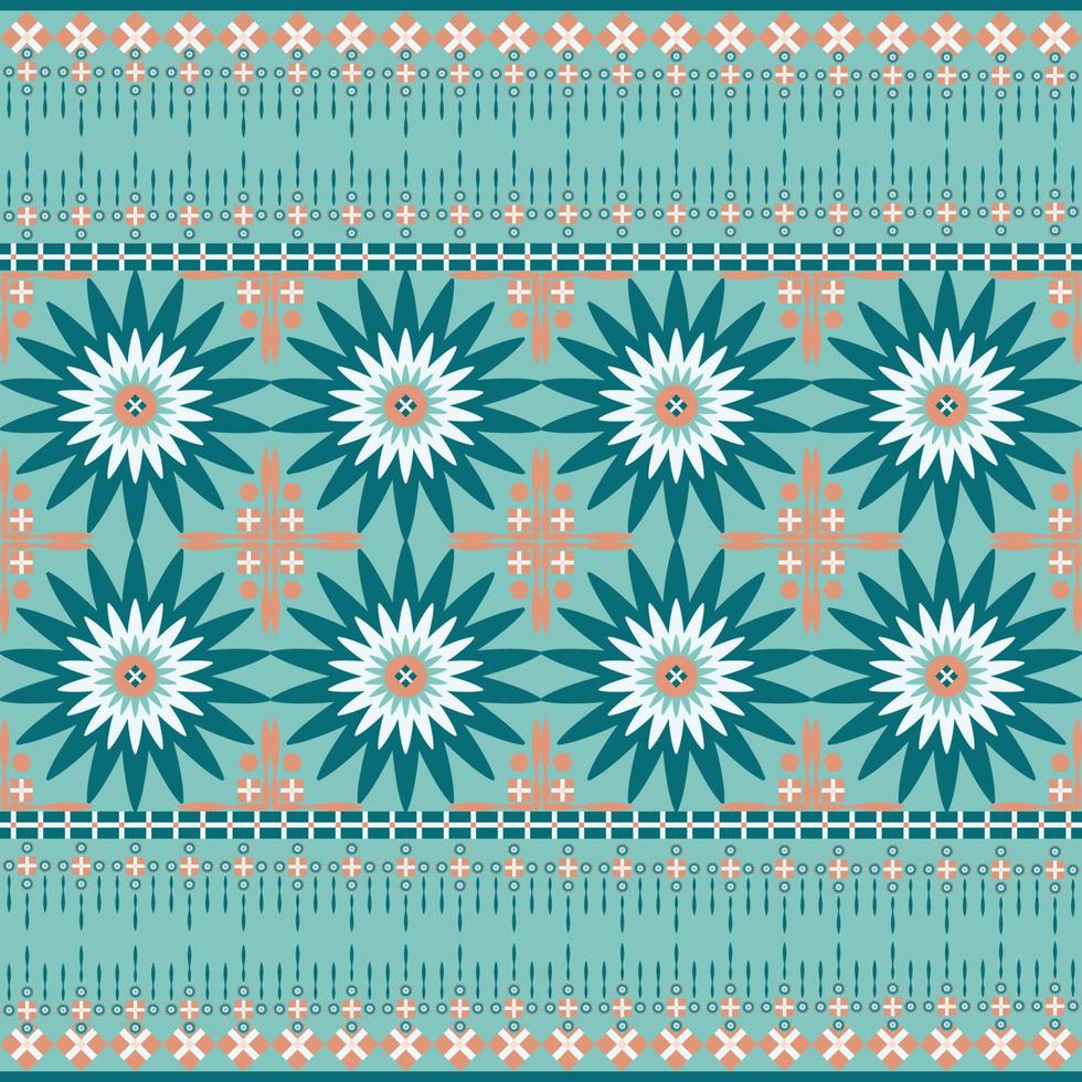 padrão floral étnico nativo geométrico design tradicional oriental sem costura para tecido, cortina, fundo, tapete, papel de parede, roupas, embrulho, batik, têxtil vetor