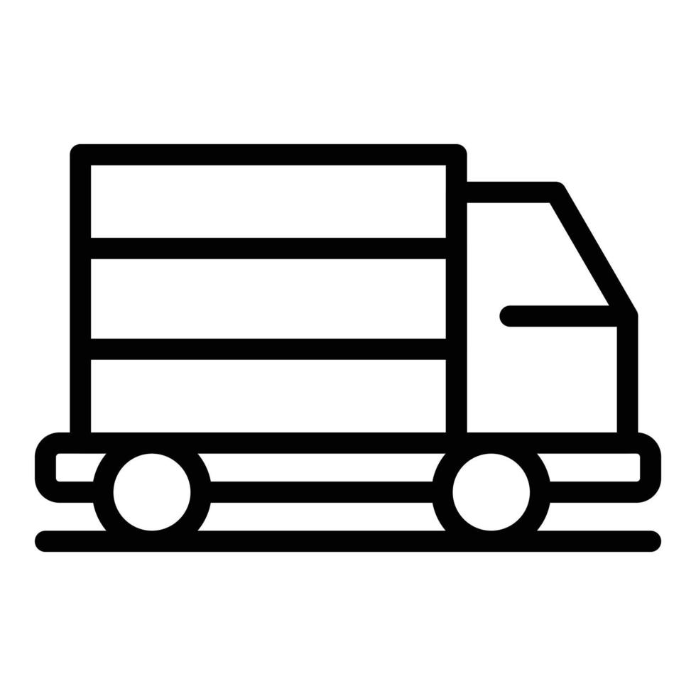 vetor de contorno de ícone de caminhão van. serviço de reboque