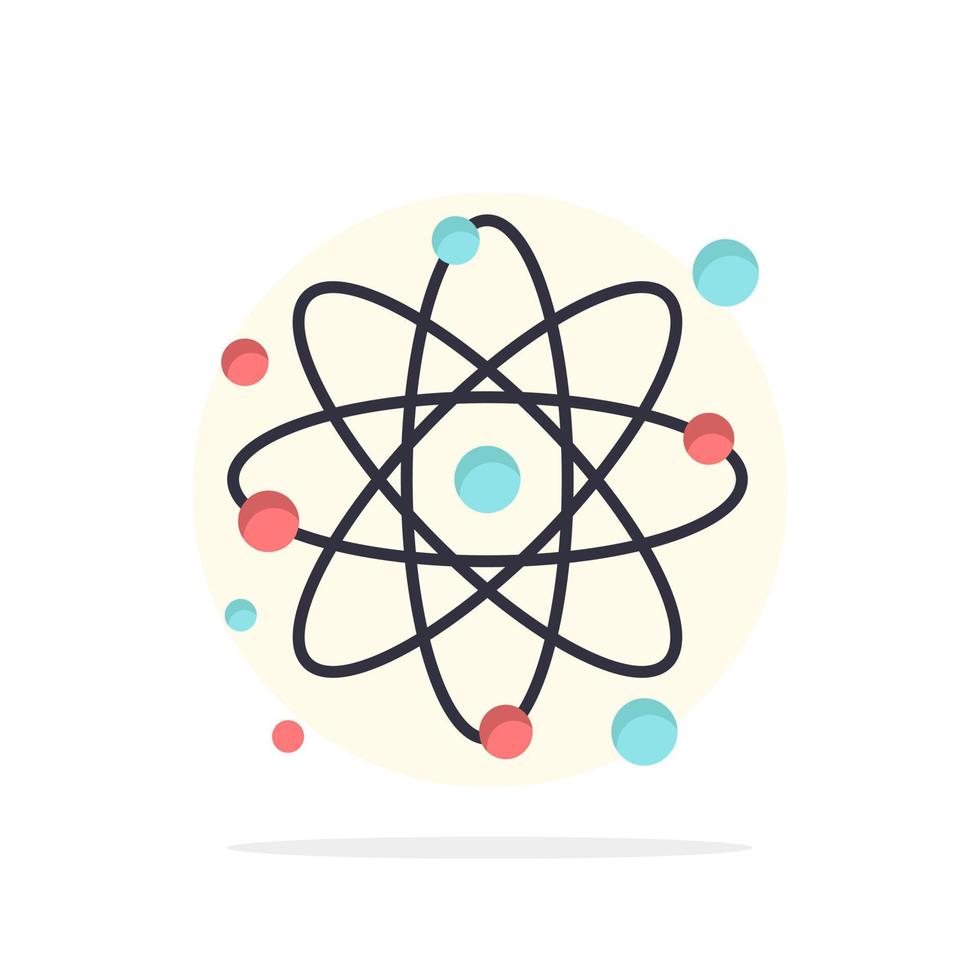 átomo partícula molécula física abstrato círculo plano de fundo ícone de cor plana vetor