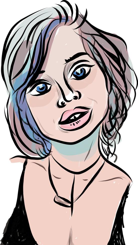 ilustração em vetor rosto senhora dos desenhos animados. arquivo eps 10