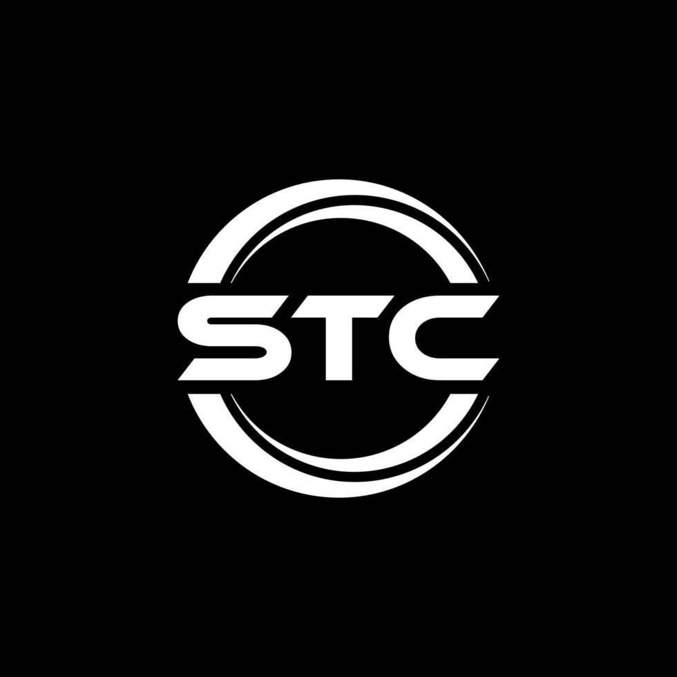 design de logotipo de carta stc na ilustração. logotipo vetorial, desenhos de caligrafia para logotipo, pôster, convite, etc. vetor