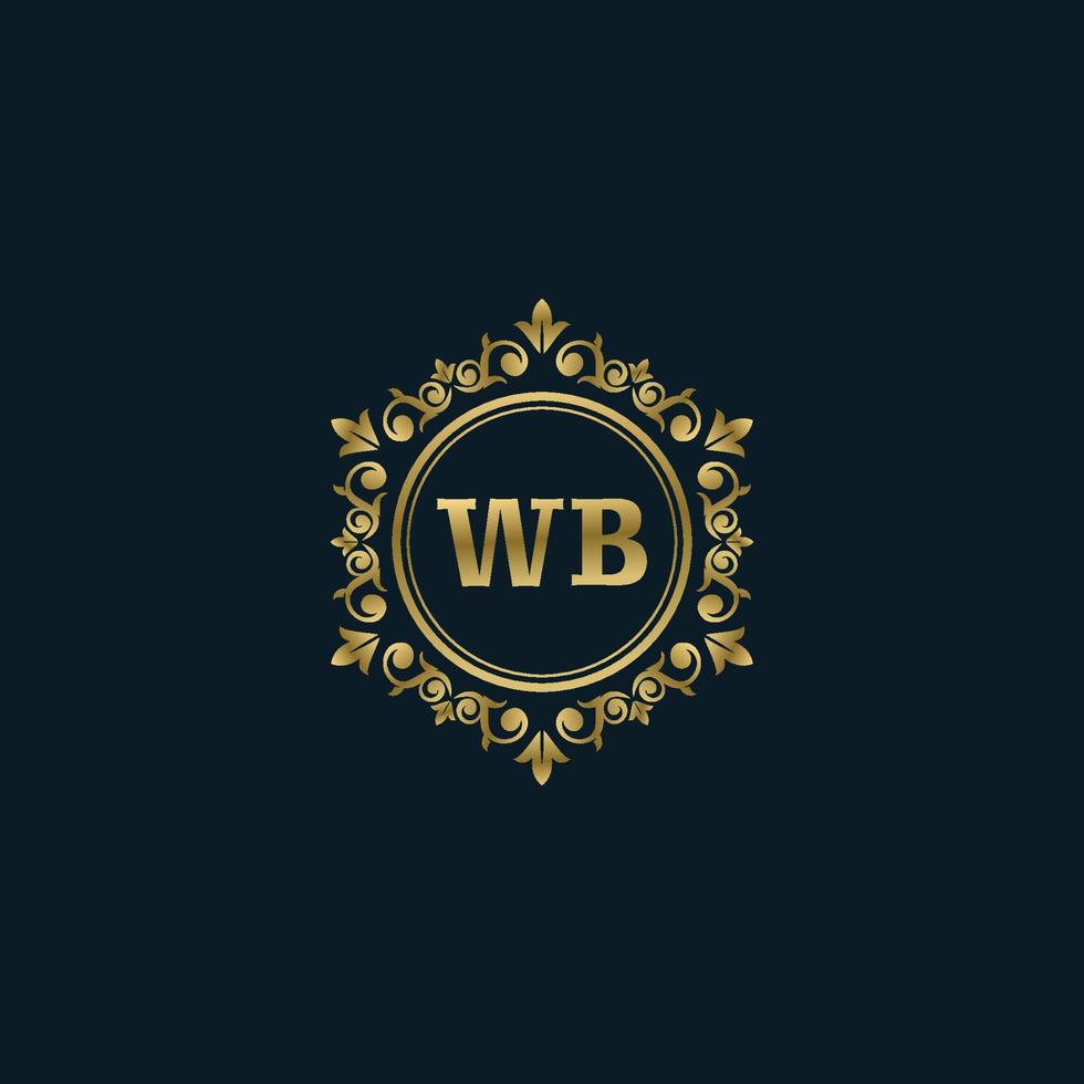 logotipo da letra wb com modelo de ouro de luxo. modelo de vetor de logotipo de elegância.