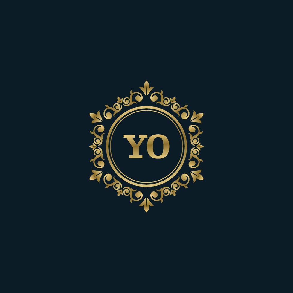 logotipo da letra yo com modelo de ouro de luxo. modelo de vetor de logotipo de elegância.