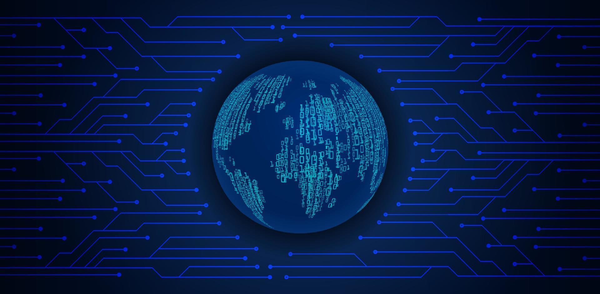 globo holográfico moderno em fundo de tecnologia vetor