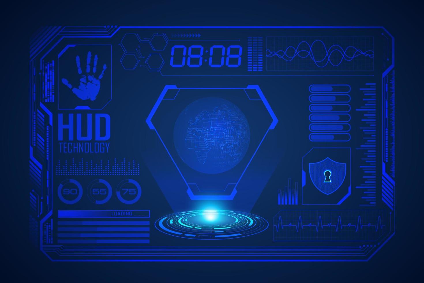 fundo de tela de tecnologia hud moderna vetor