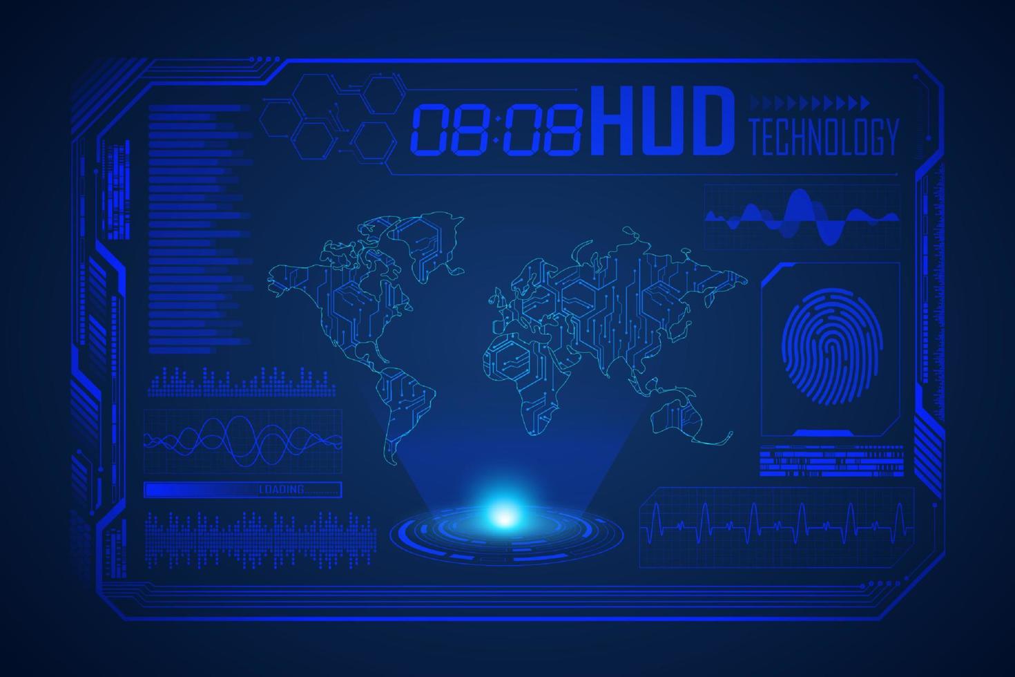 fundo de tela de tecnologia hud moderna vetor