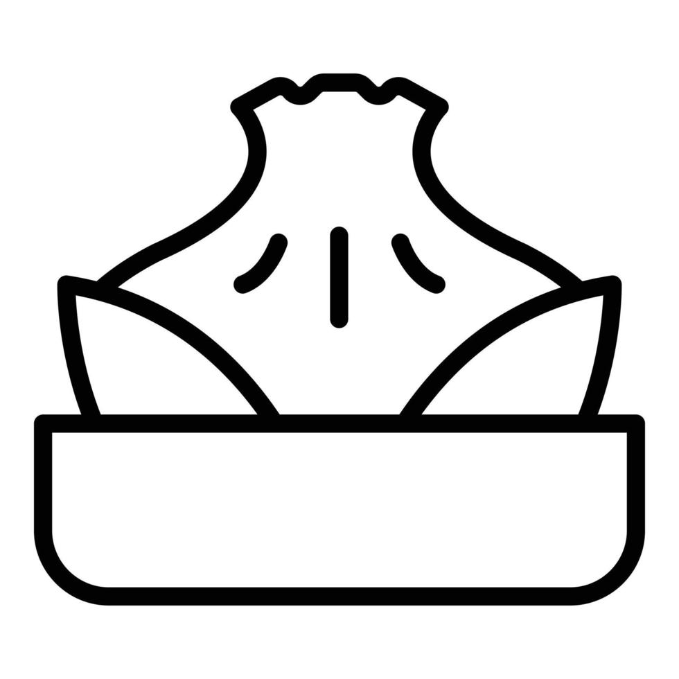 vetor de contorno do ícone bao baozi. comida de pão