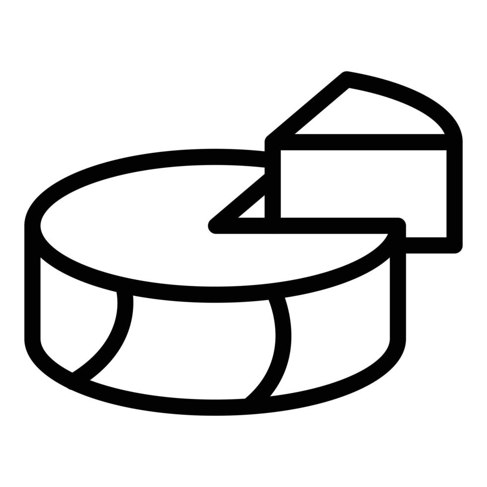 vetor de contorno do ícone de rolo de queijo. mergulho de fondue